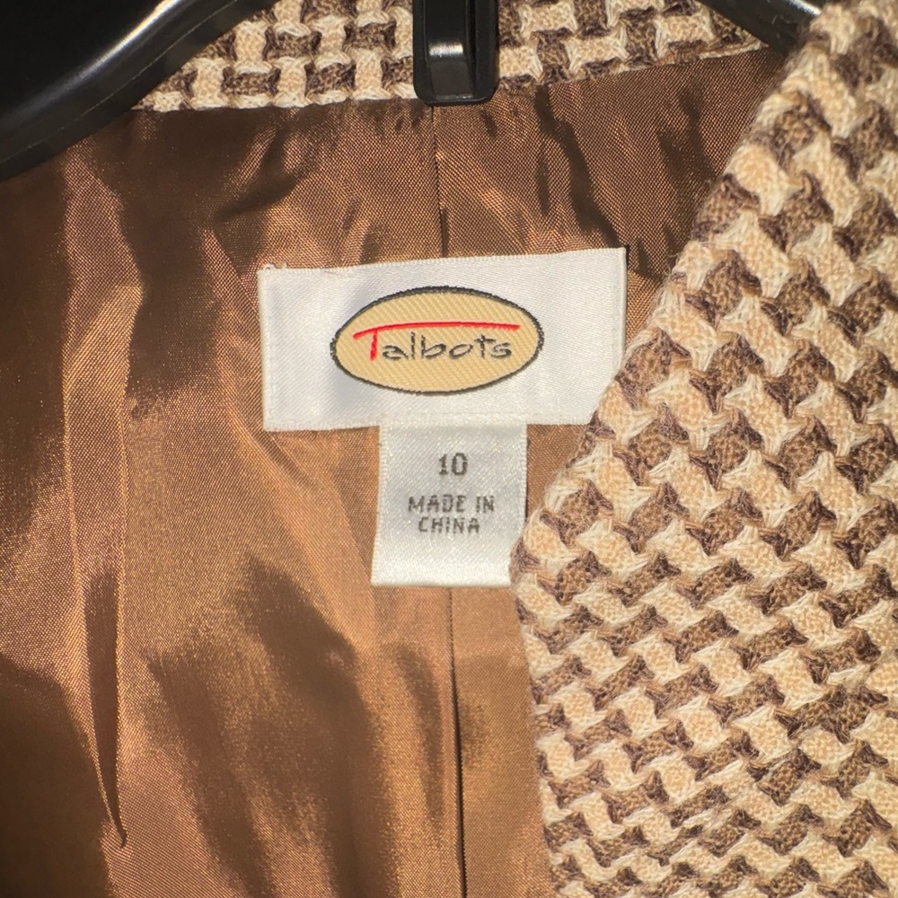 Talbots Houndstooth Jacket Size 10 Euc - image 3